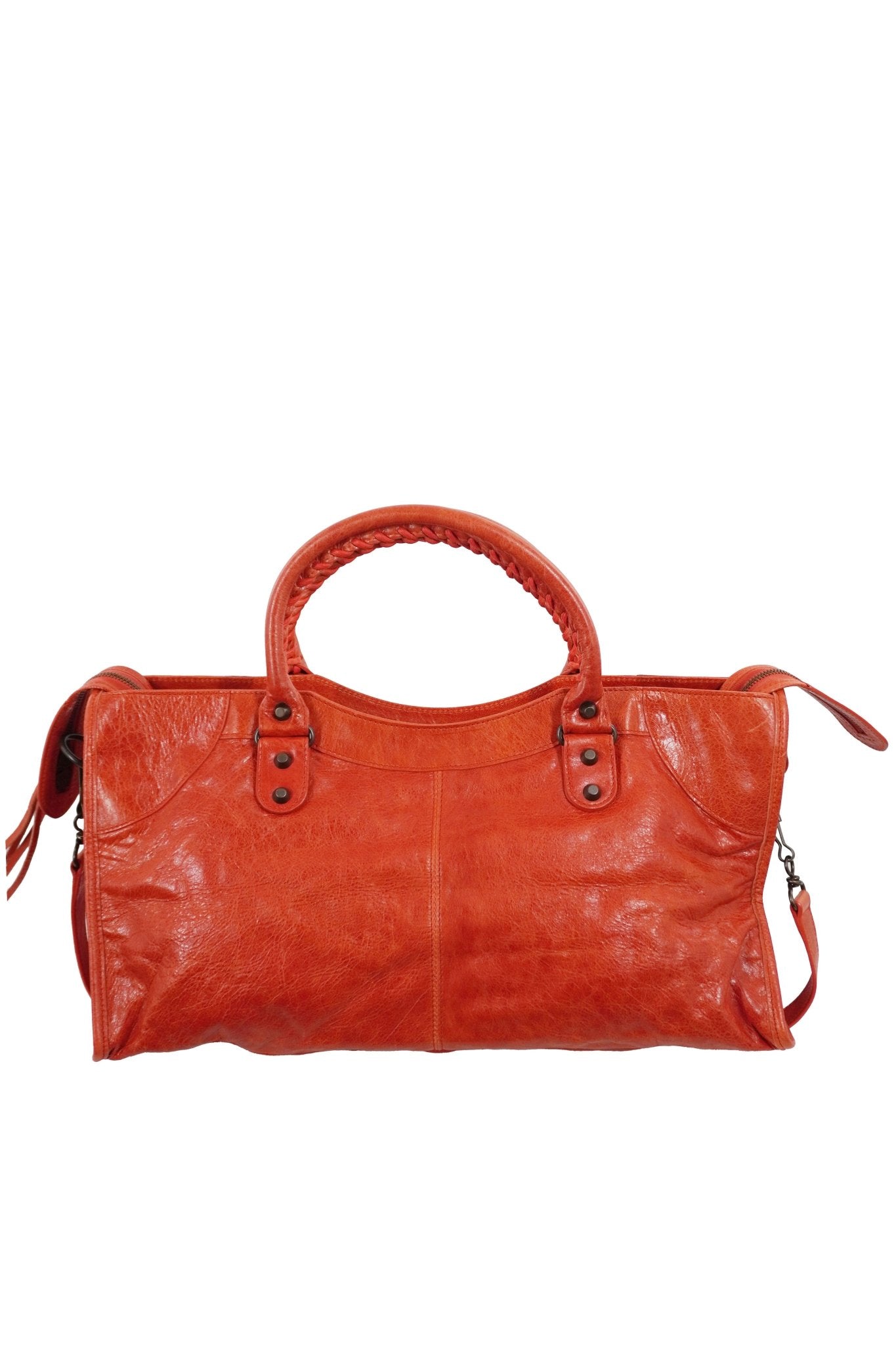 Balenciaga Orange Part Time Bag Giant 12 Brass Hardware - Jade Vintage