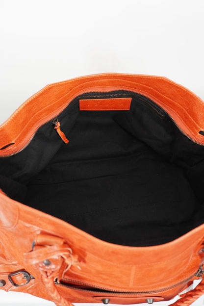 Balenciaga Orange Part Time Bag Giant 12 Brass Hardware - Jade Vintage