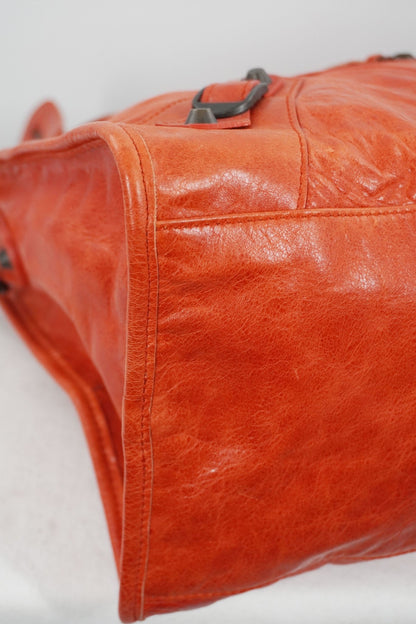 Balenciaga Orange Part Time Bag Giant 12 Brass Hardware - Jade Vintage
