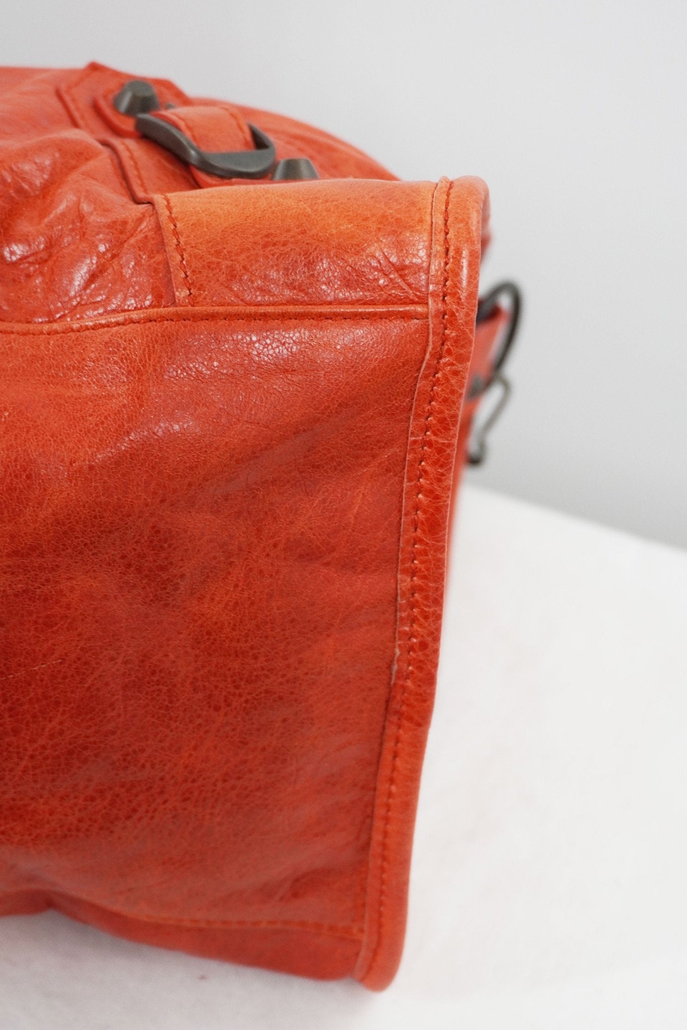 Balenciaga Orange Part Time Bag Giant 12 Brass Hardware - Jade Vintage