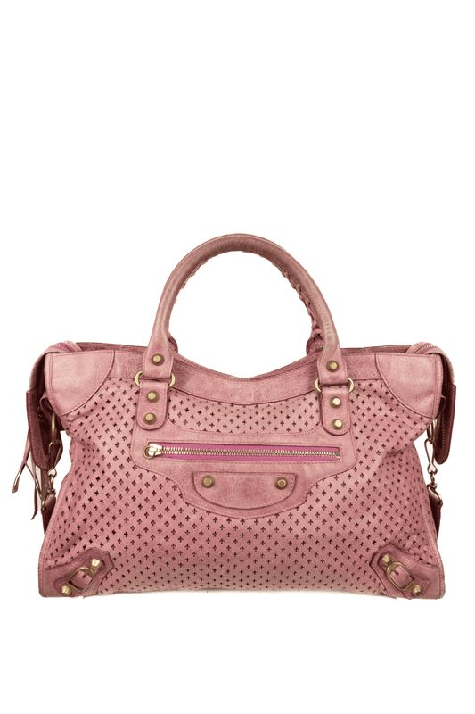 Balenciaga Pink City Bag Perforated - Jade Vintage