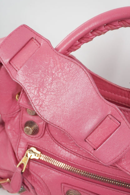 Balenciaga Pink Medium City Bag Gold Giant 21 Gold Hardware - Jade Vintage