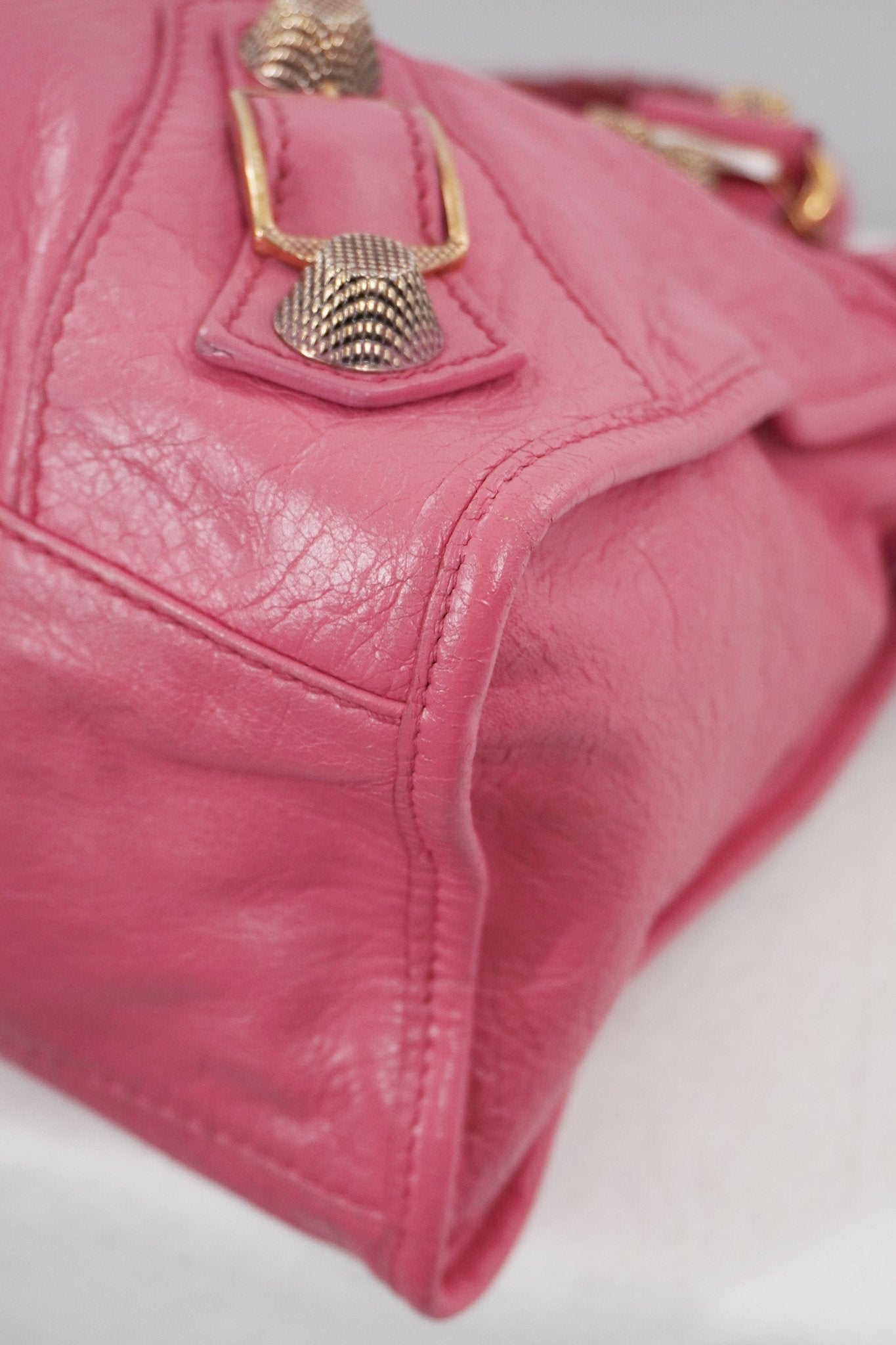 Balenciaga Pink Medium City Bag Gold Giant 21 Gold Hardware - Jade Vintage