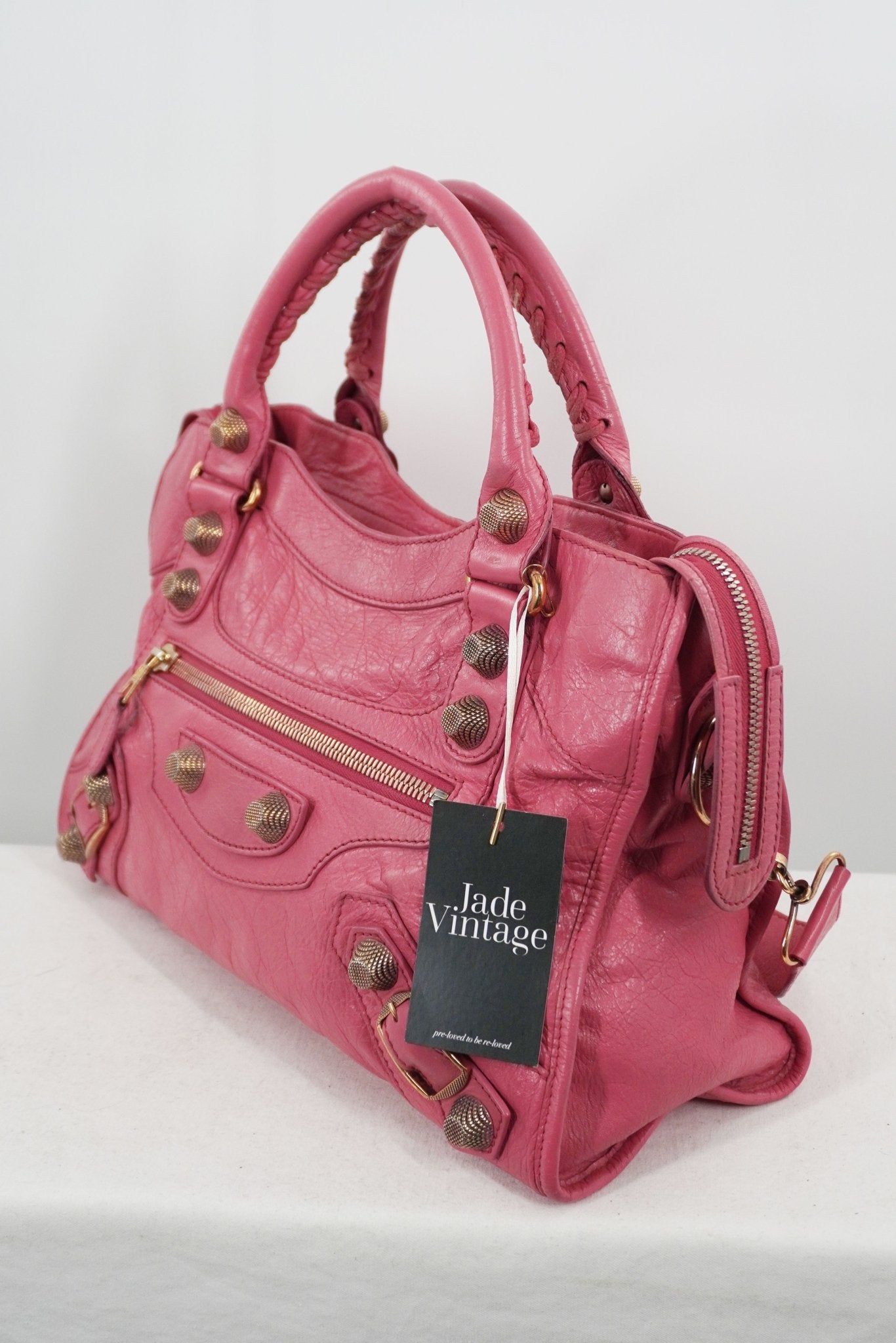 Balenciaga Pink Medium City Bag Gold Giant 21 Gold Hardware - Jade Vintage
