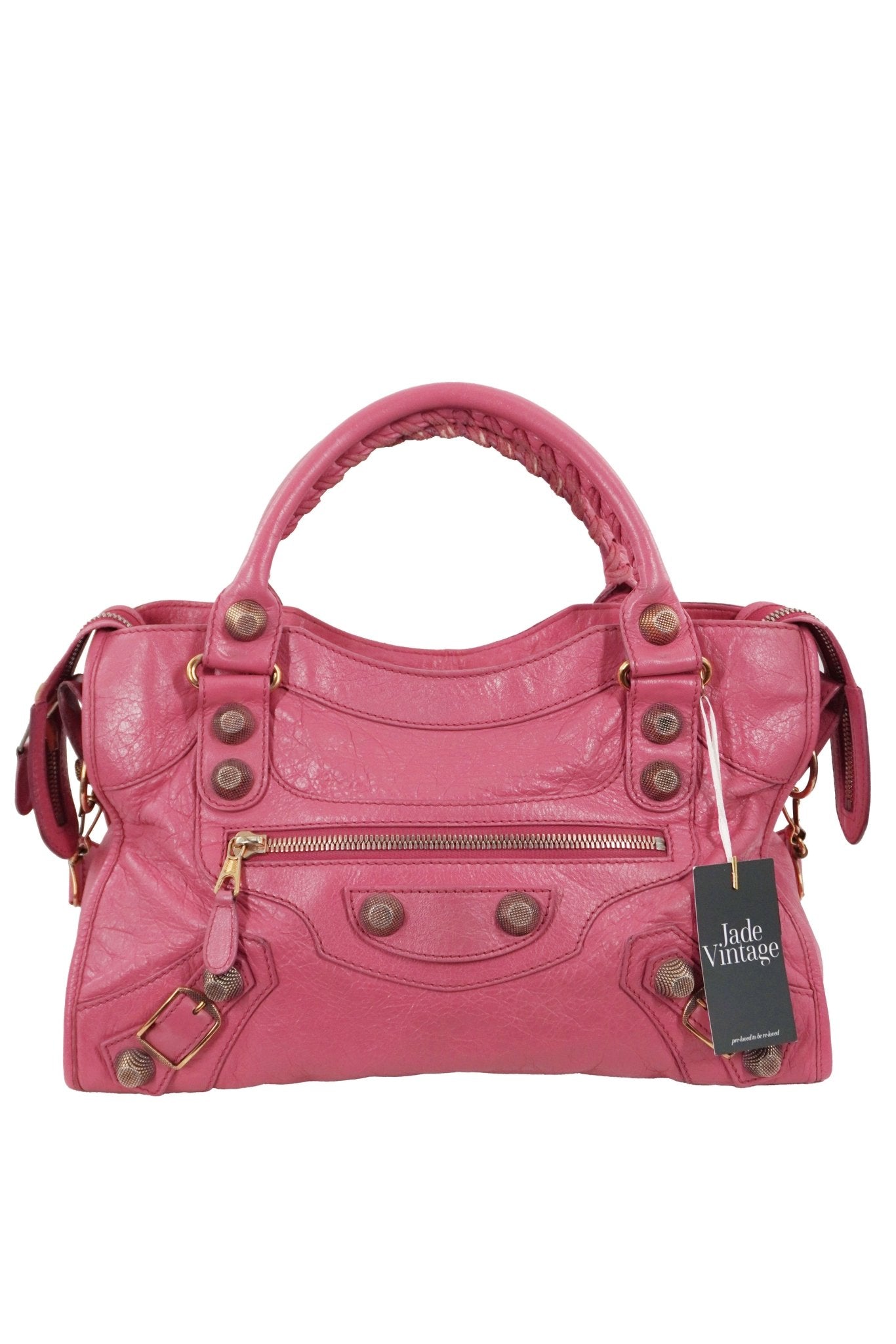 Balenciaga Pink Medium City Bag Gold Giant 21 Gold Hardware - Jade Vintage