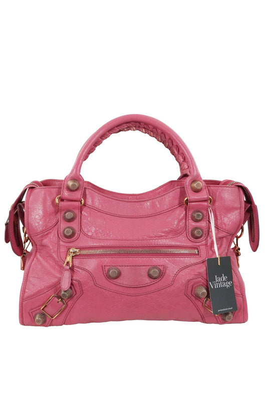 Balenciaga Pink Medium City Bag Gold Giant 21 Gold Hardware - Jade Vintage