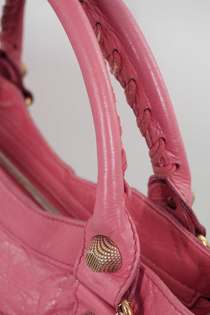Balenciaga Pink Medium City Bag Gold Giant 21 Gold Hardware - Jade Vintage