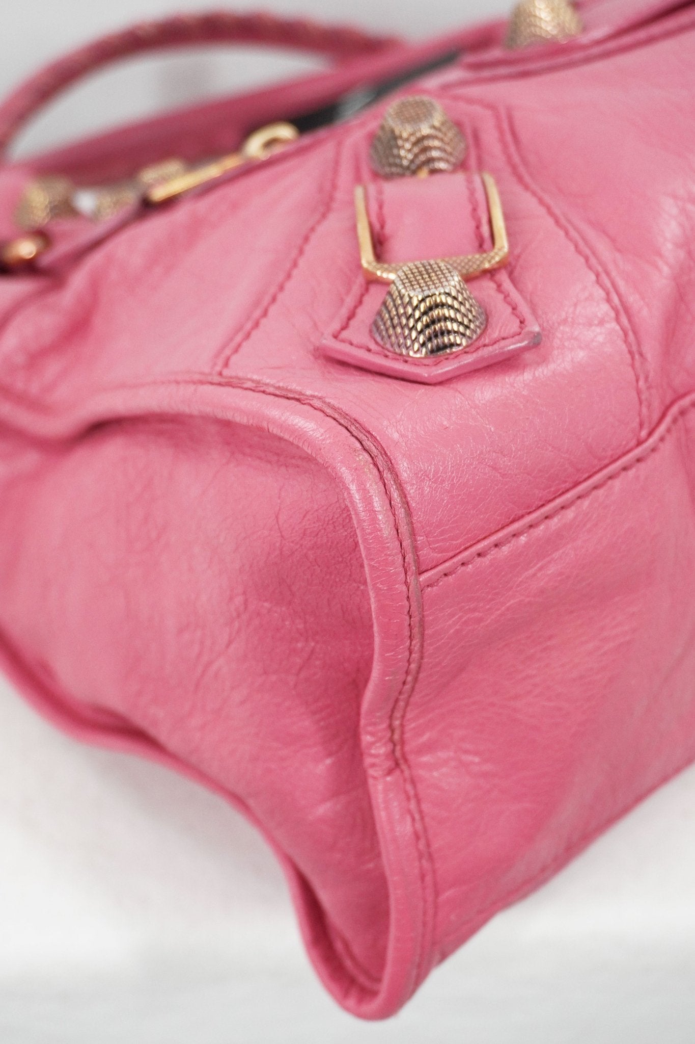 Balenciaga Pink Medium City Bag Gold Giant 21 Gold Hardware - Jade Vintage