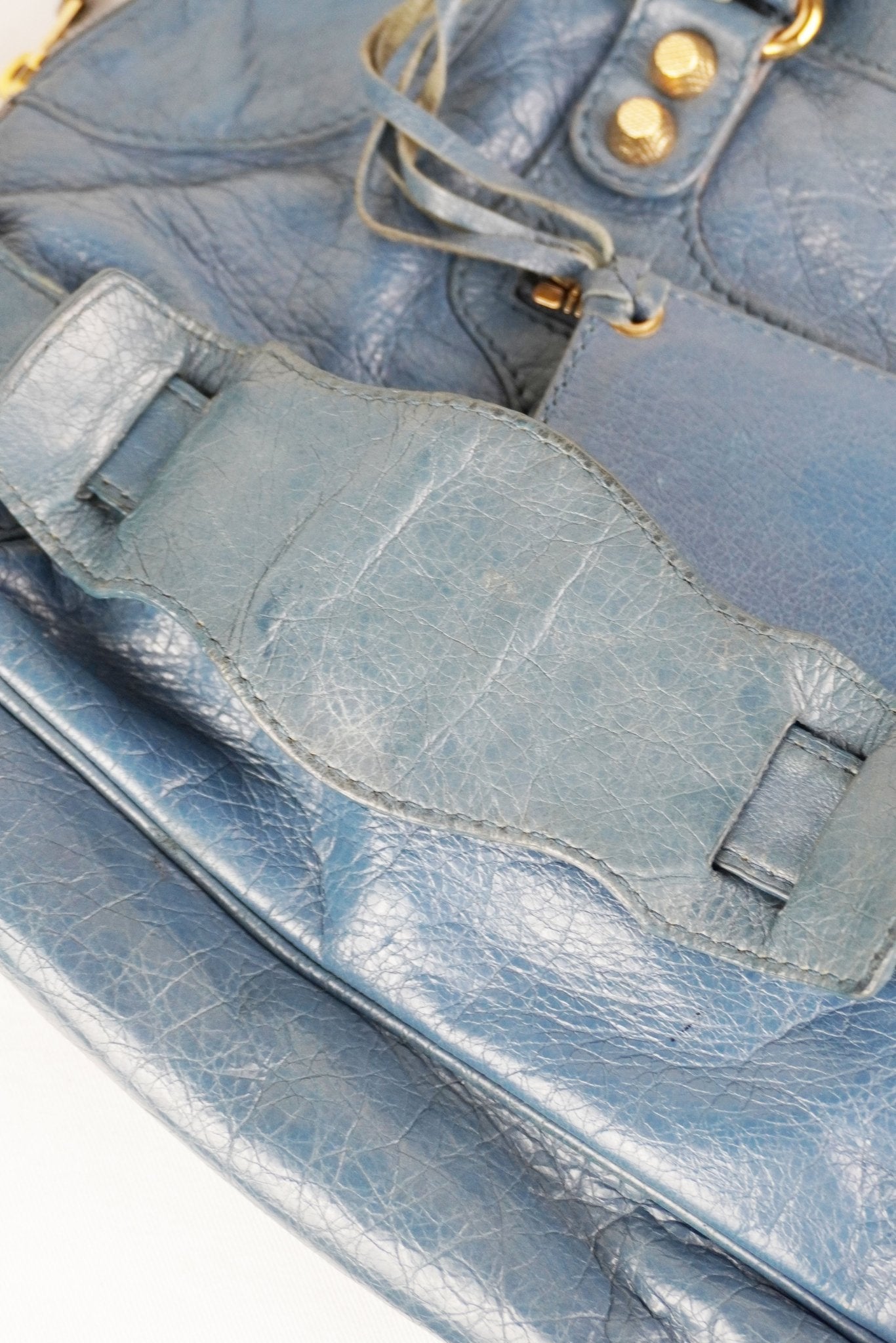 Balenciaga Slate Blue Giant 12 Bowling Bag - Jade Vintage