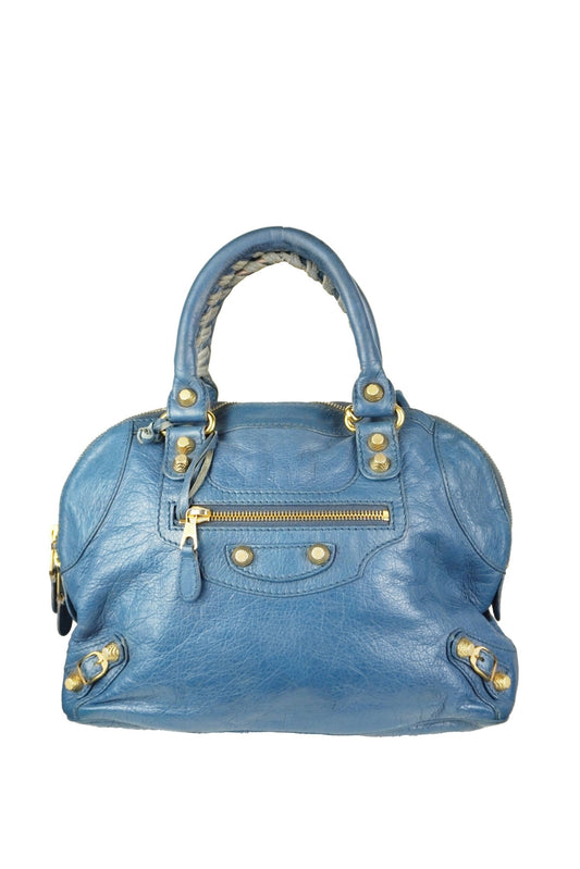 Balenciaga Slate Blue Giant 12 Bowling Bag - Jade Vintage