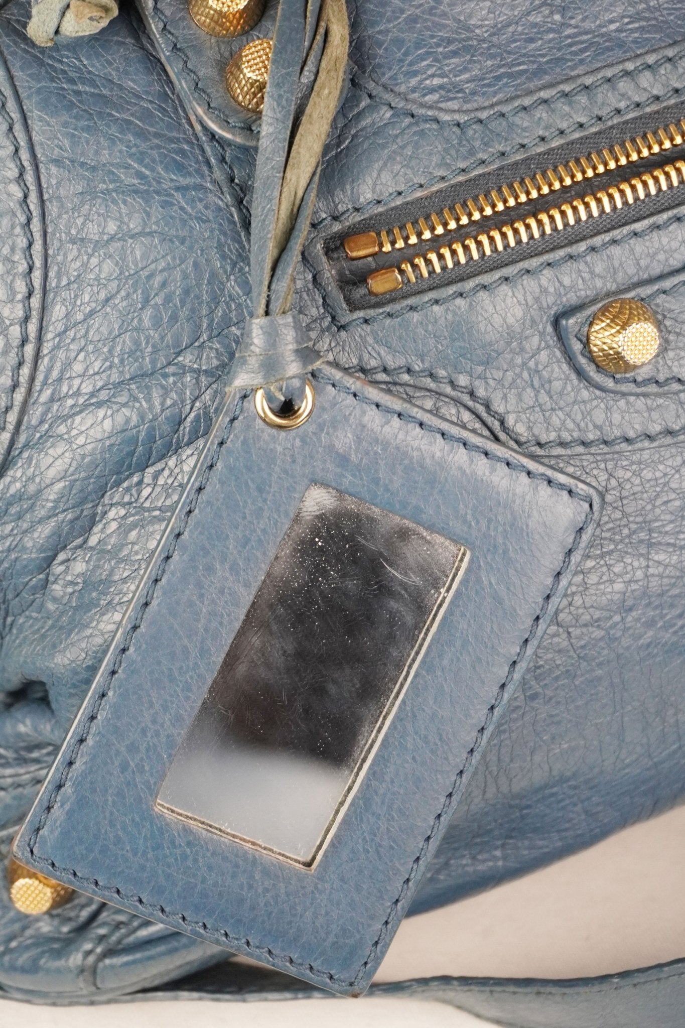 Balenciaga Slate Blue Giant 12 Bowling Bag - Jade Vintage