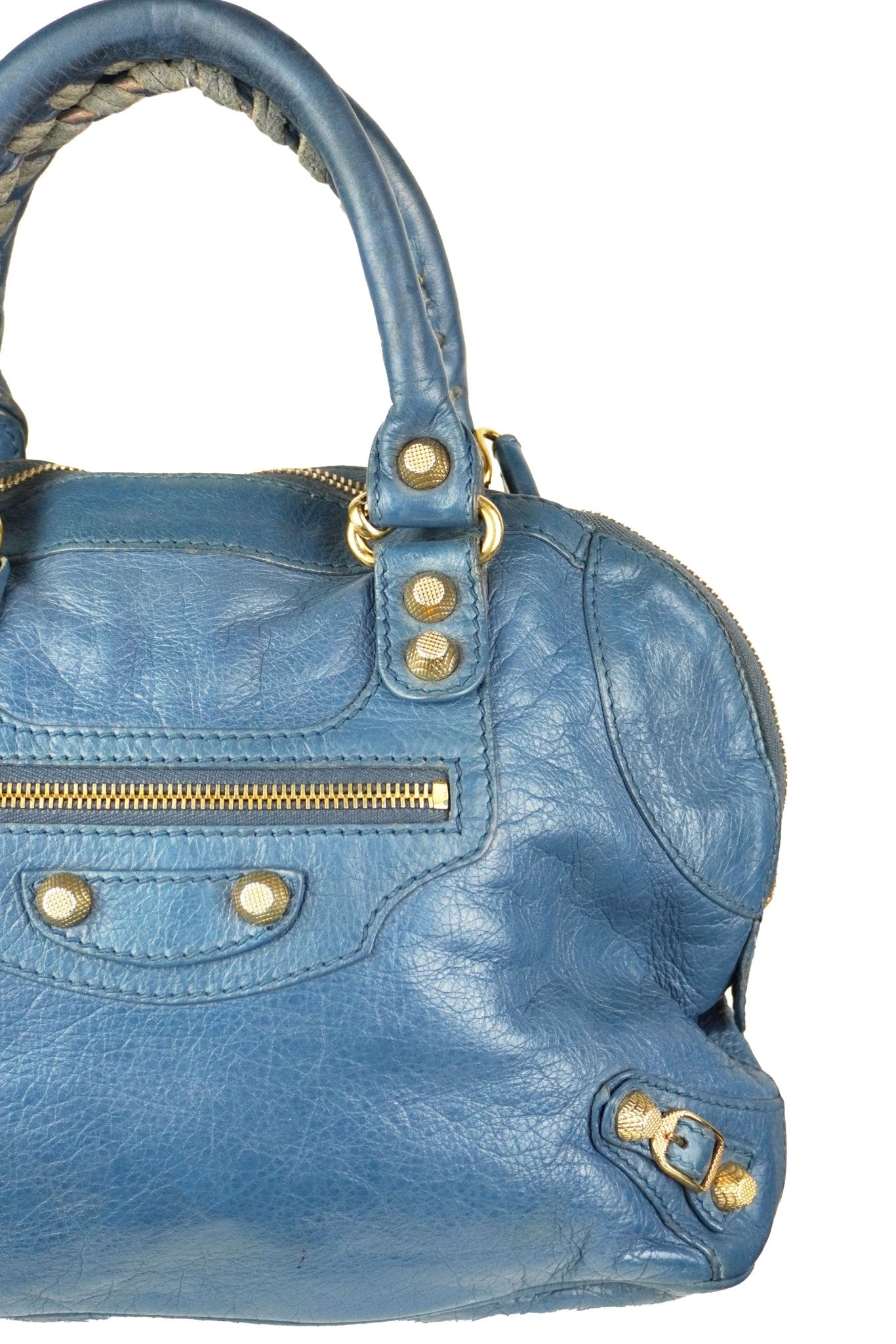 Balenciaga Slate Blue Giant 12 Bowling Bag - Jade Vintage