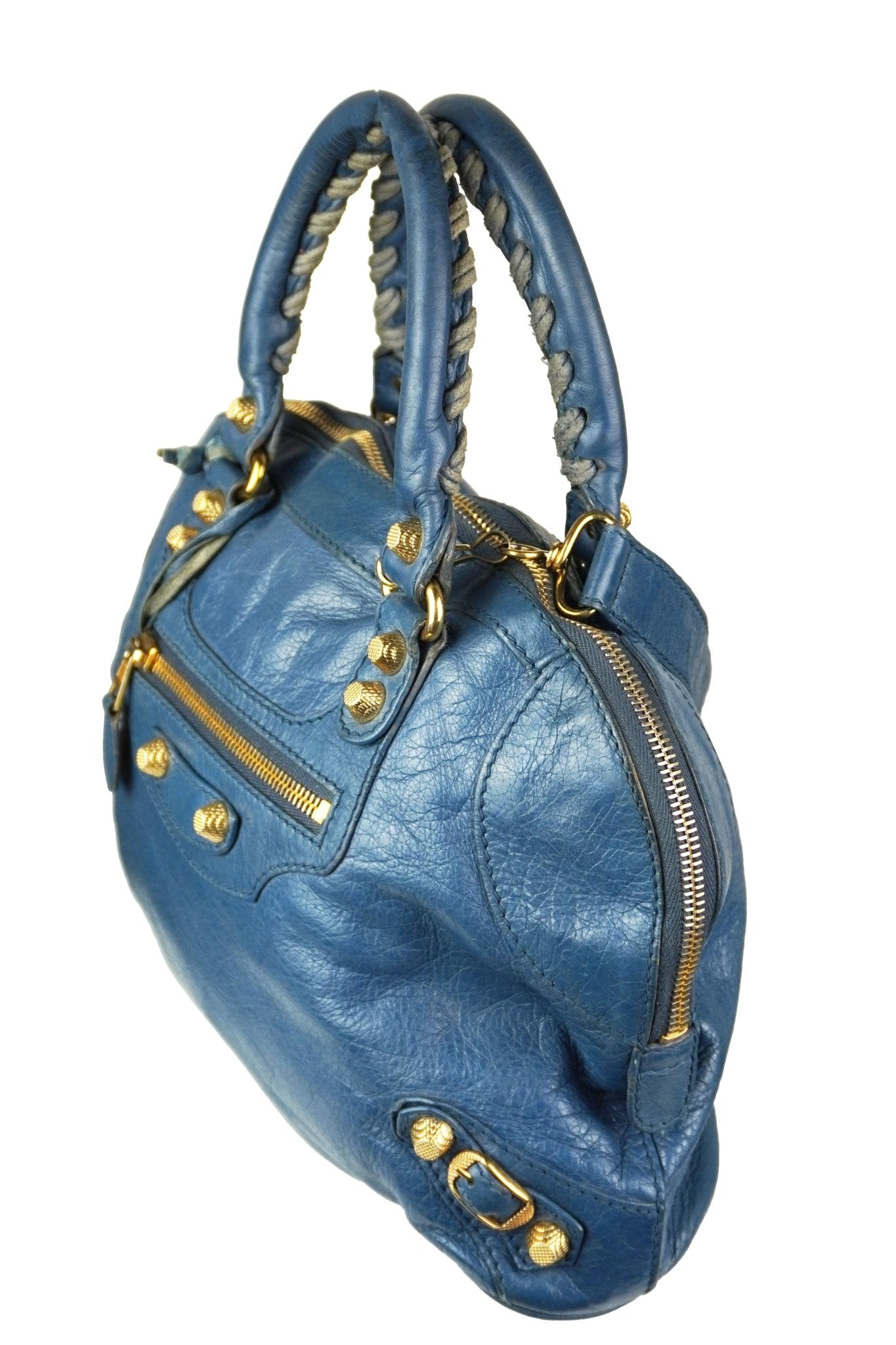 Balenciaga Slate Blue Giant 12 Bowling Bag - Jade Vintage