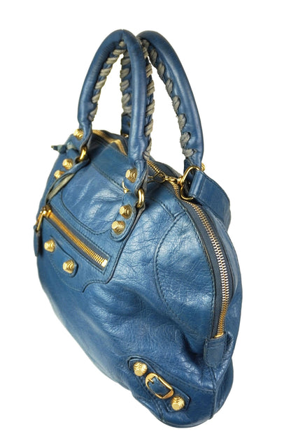 Balenciaga Slate Blue Giant 12 Bowling Bag - Jade Vintage