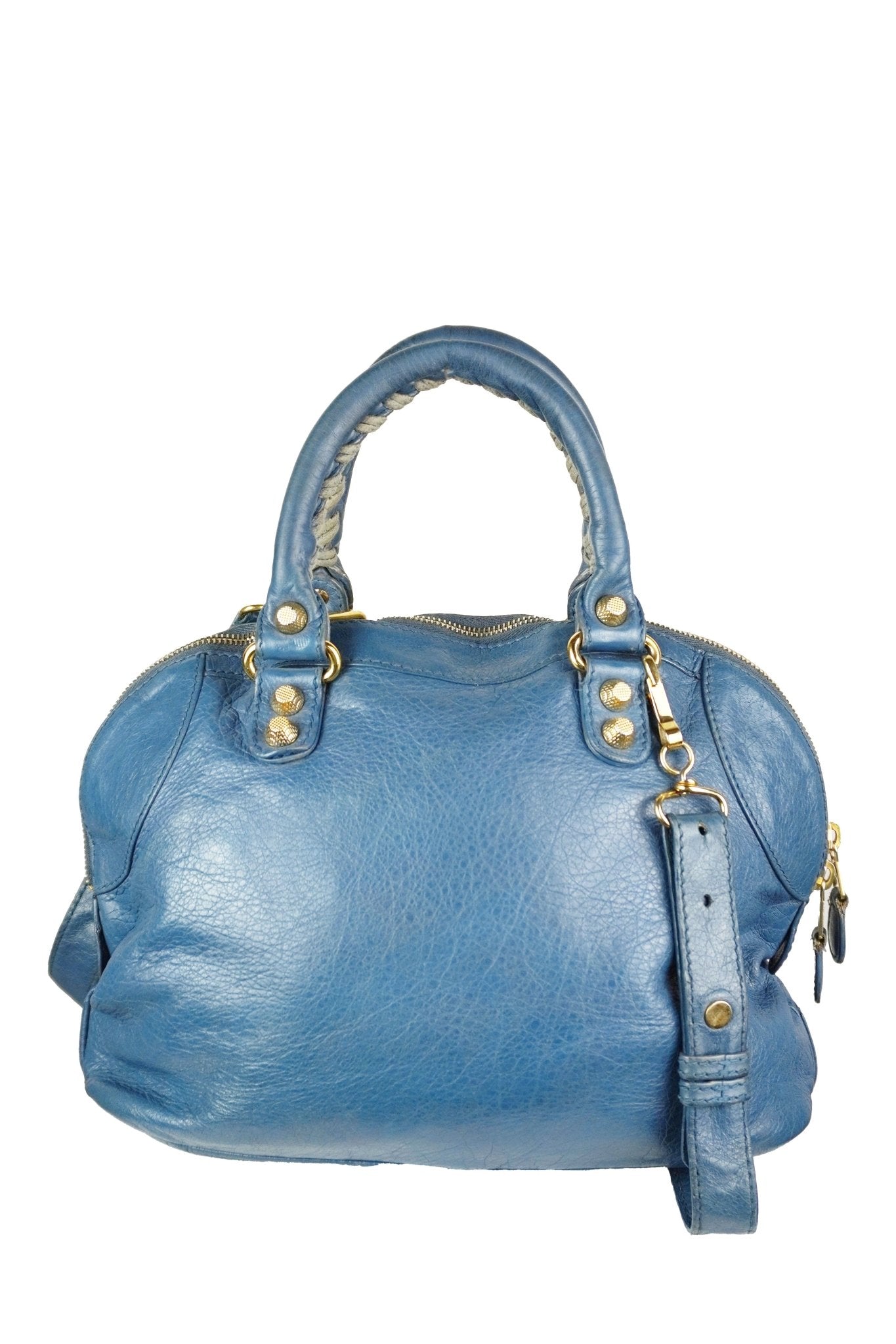 Balenciaga Slate Blue Giant 12 Bowling Bag - Jade Vintage