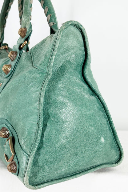 Balenciaga Work Tote Vert Sauge Rose Gold Giant 21 Hardware - Jade Vintage