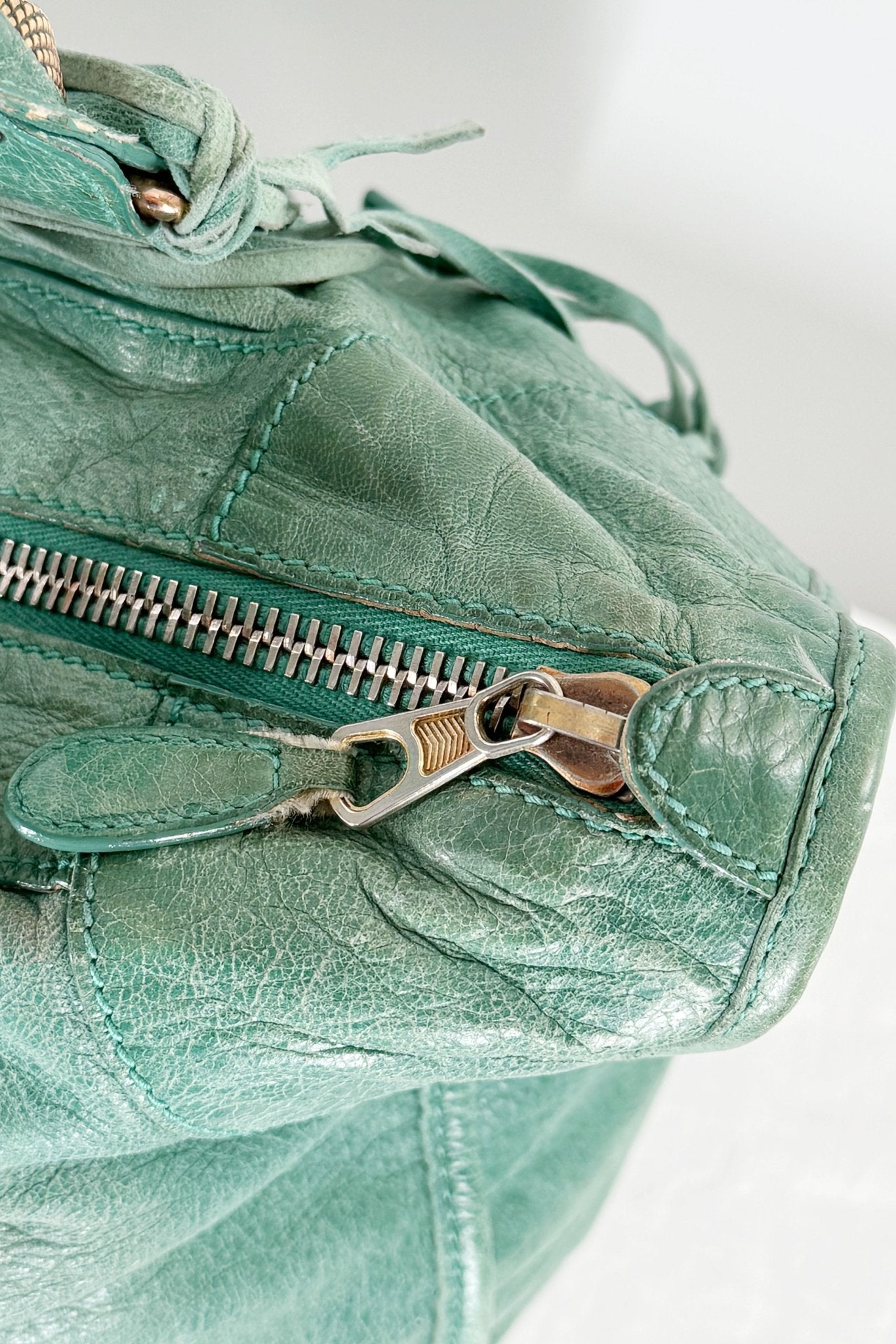 Balenciaga Work Tote Vert Sauge Rose Gold Giant 21 Hardware - Jade Vintage