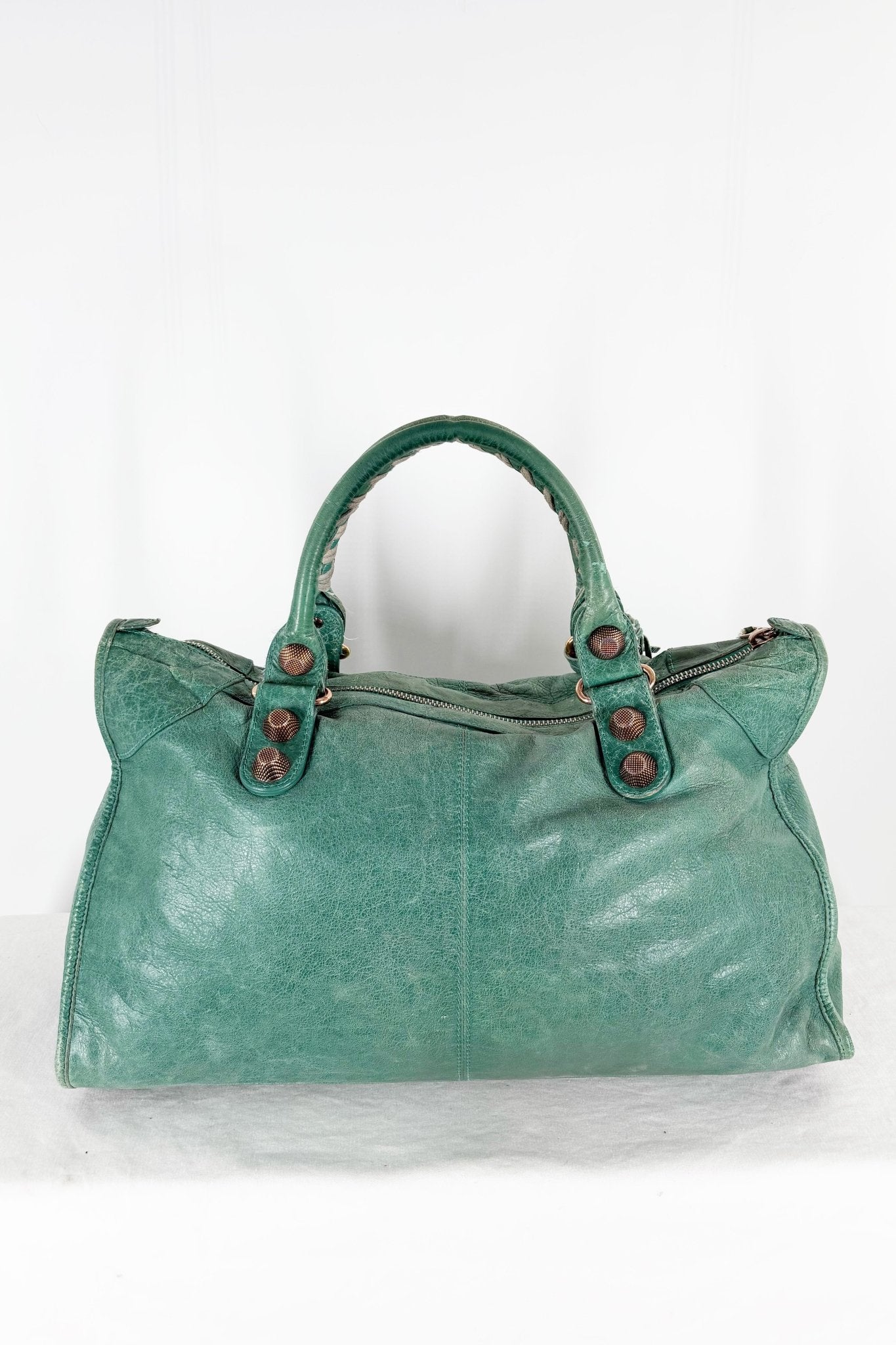 Balenciaga Work Tote Vert Sauge Rose Gold Giant 21 Hardware - Jade Vintage
