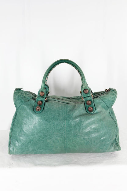 Balenciaga Work Tote Vert Sauge Rose Gold Giant 21 Hardware - Jade Vintage