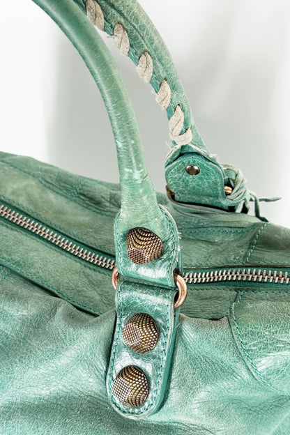 Balenciaga Work Tote Vert Sauge Rose Gold Giant 21 Hardware - Jade Vintage