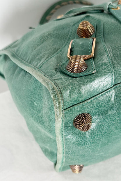 Balenciaga Work Tote Vert Sauge Rose Gold Giant 21 Hardware - Jade Vintage