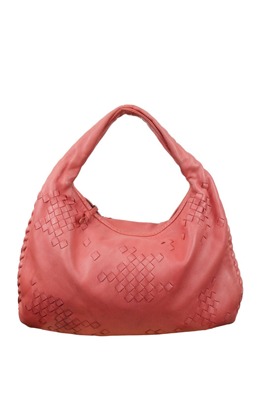 Bottega Veneta Intrecciato Pink Nappa Medium Leather Hobo - Jade Vintage