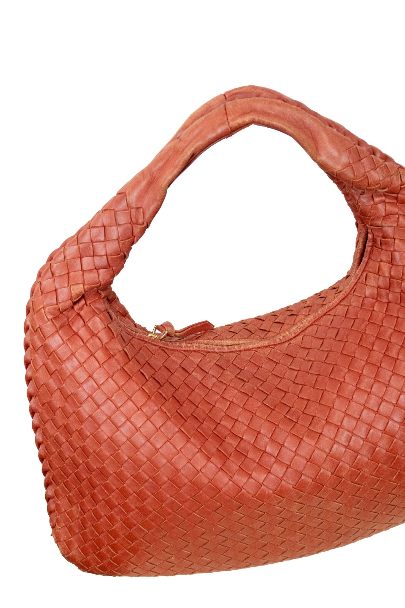 Bottega Veneta Intrecciato Rust Nappa Medium Leather Hobo - Jade Vintage