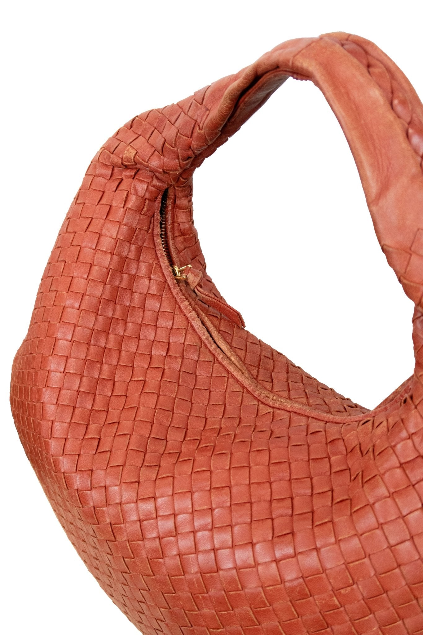 Bottega Veneta Intrecciato Rust Nappa Medium Leather Hobo - Jade Vintage