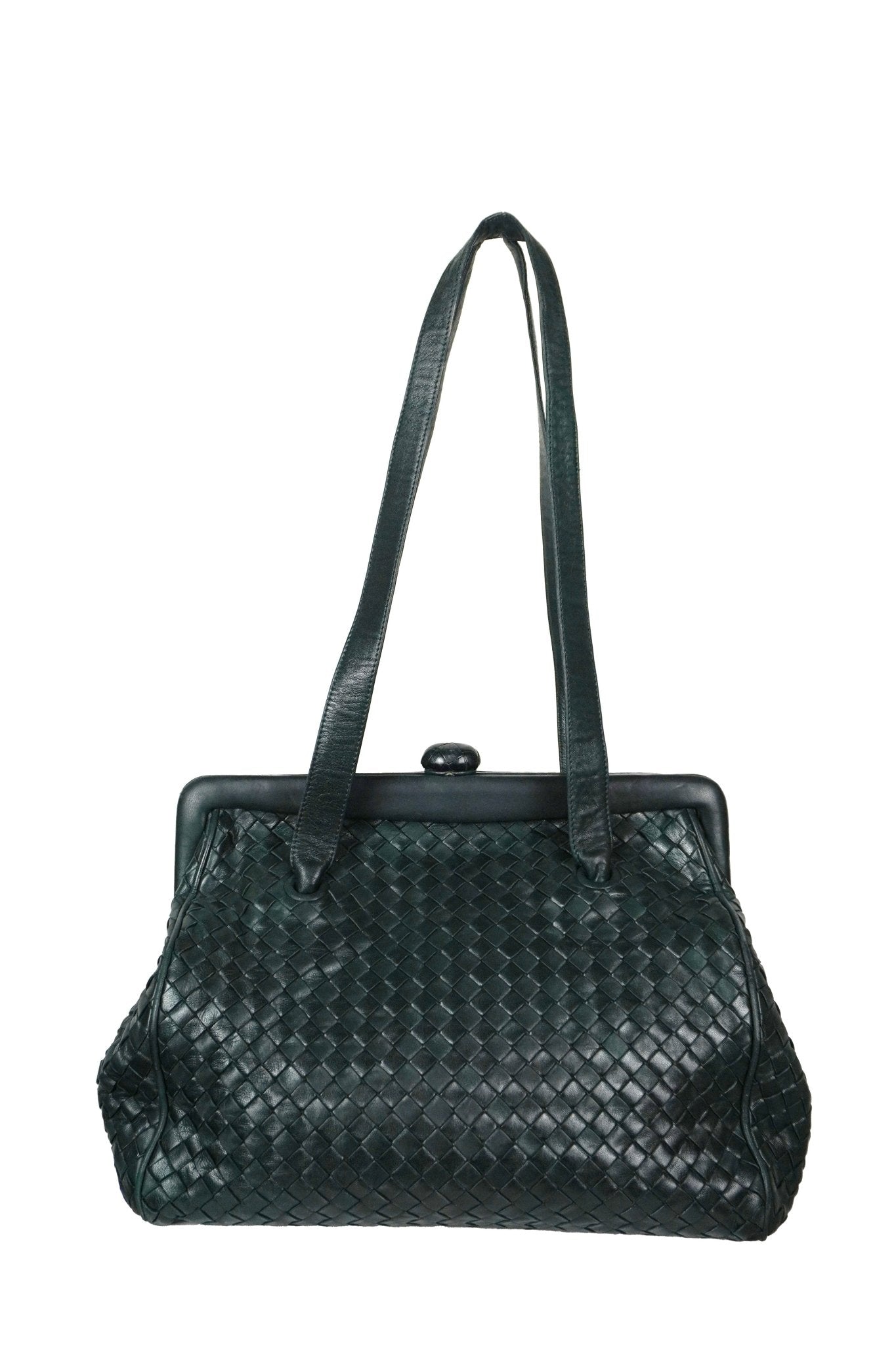 Bottega Veneta Kisslock Frame Shoulder Bag - Jade Vintage