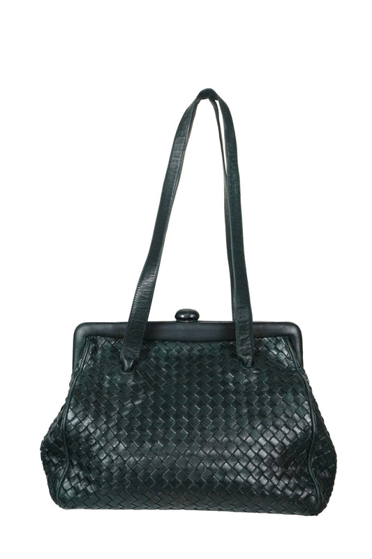 Bottega Veneta Kisslock Frame Shoulder Bag - Jade Vintage