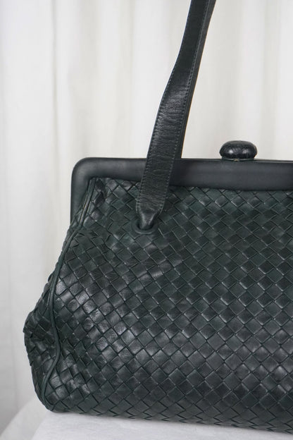 Bottega Veneta Kisslock Frame Shoulder Bag - Jade Vintage