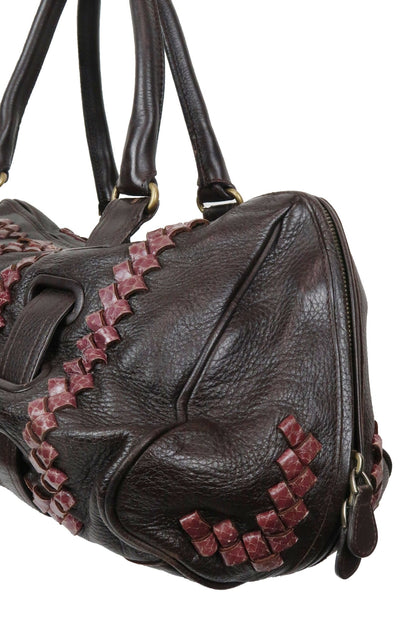 Bottega Veneta Nappa Intrecciato Accordion Satchel Moro - Jade Vintage