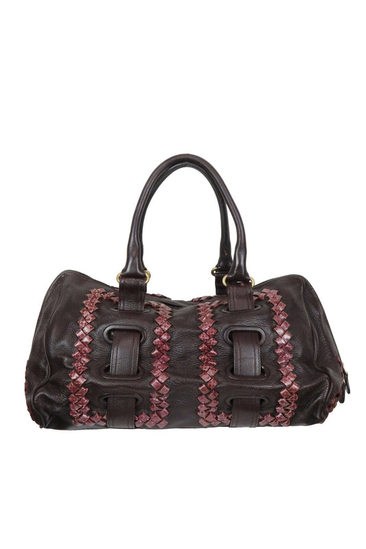 Bottega Veneta Nappa Intrecciato Accordion Satchel Moro - Jade Vintage