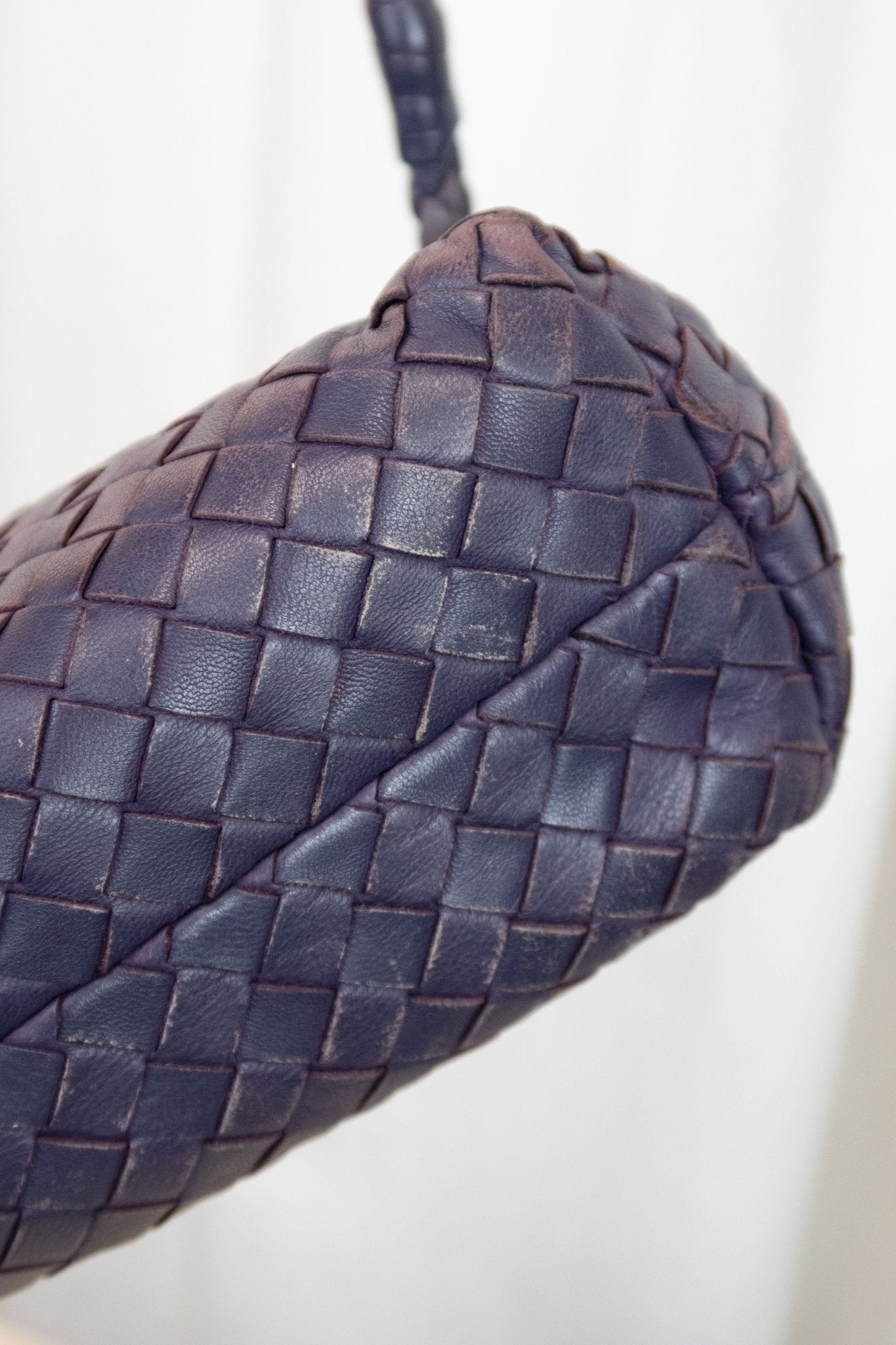 Bottega Veneta Purple Mini Leather Shoulder Bag - Jade Vintage