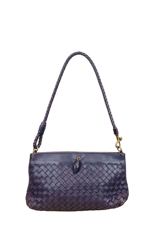 Bottega Veneta Purple Mini Leather Shoulder Bag - Jade Vintage