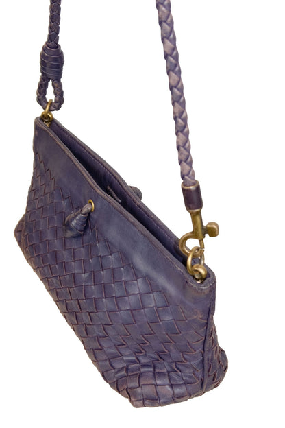 Bottega Veneta Purple Mini Leather Shoulder Bag - Jade Vintage