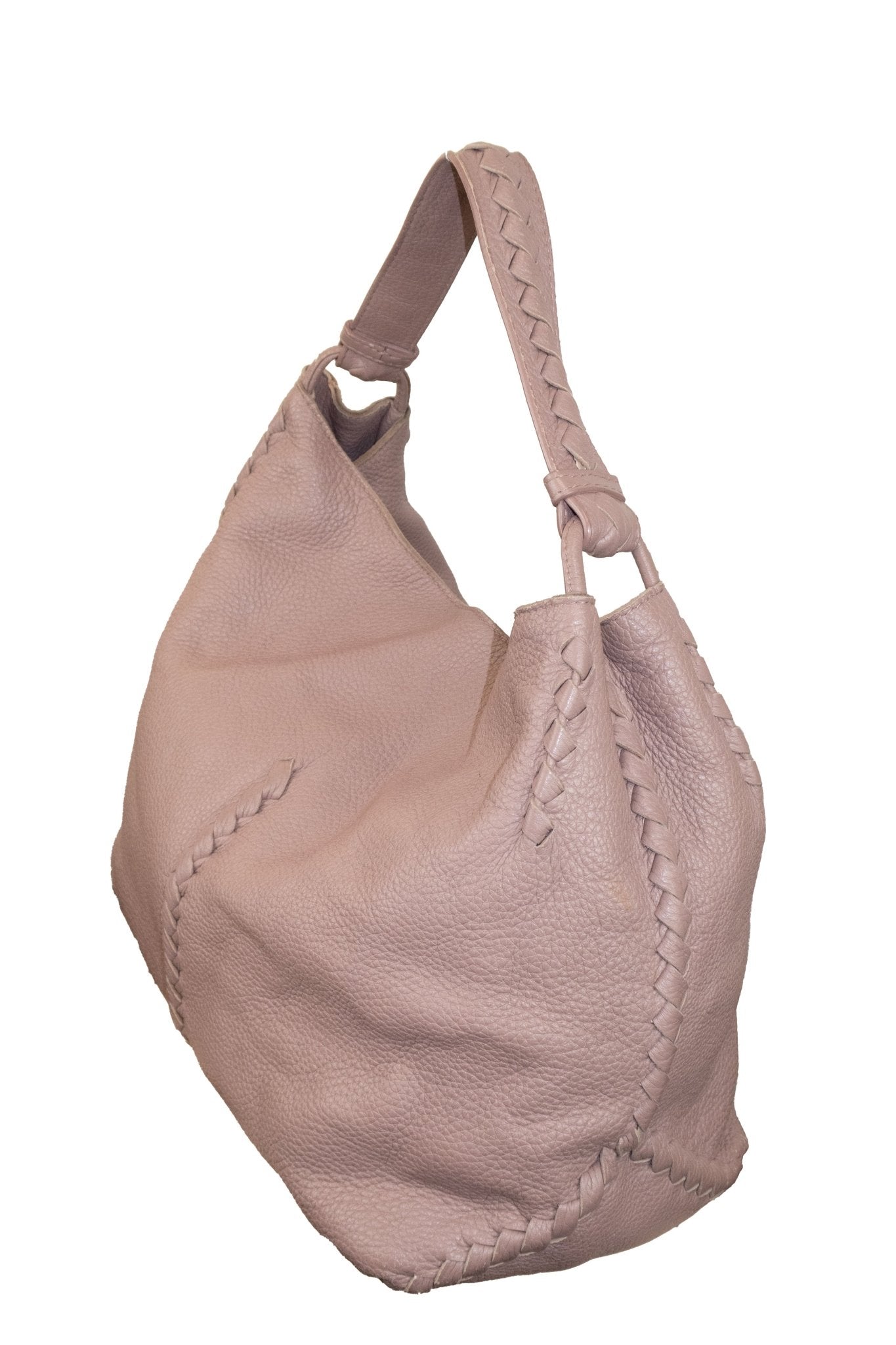Bottega Veneta Washed Cervo Deerskin Large Hobo Rose Pink - Jade Vintage