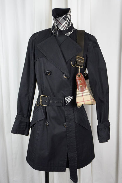 Burberry Black Trench Coat / 38 - Jade Vintage