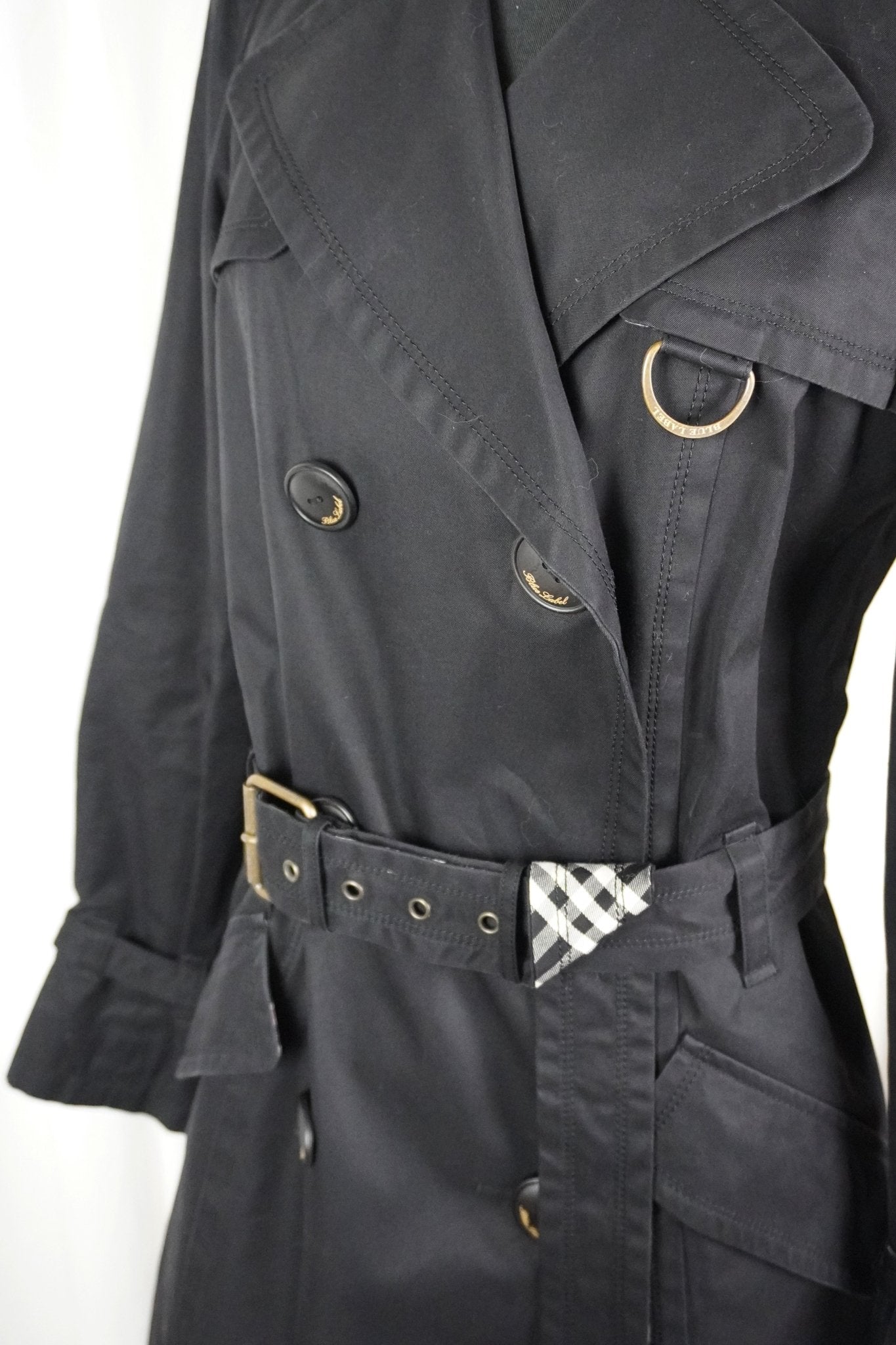 Burberry Black Trench Coat / 38 - Jade Vintage