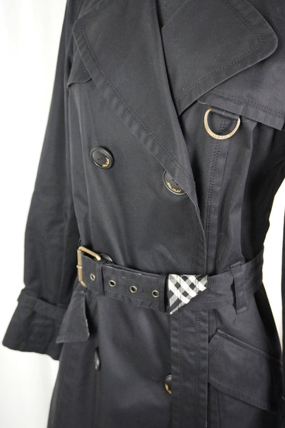 Burberry Black Trench Coat / 38 - Jade Vintage