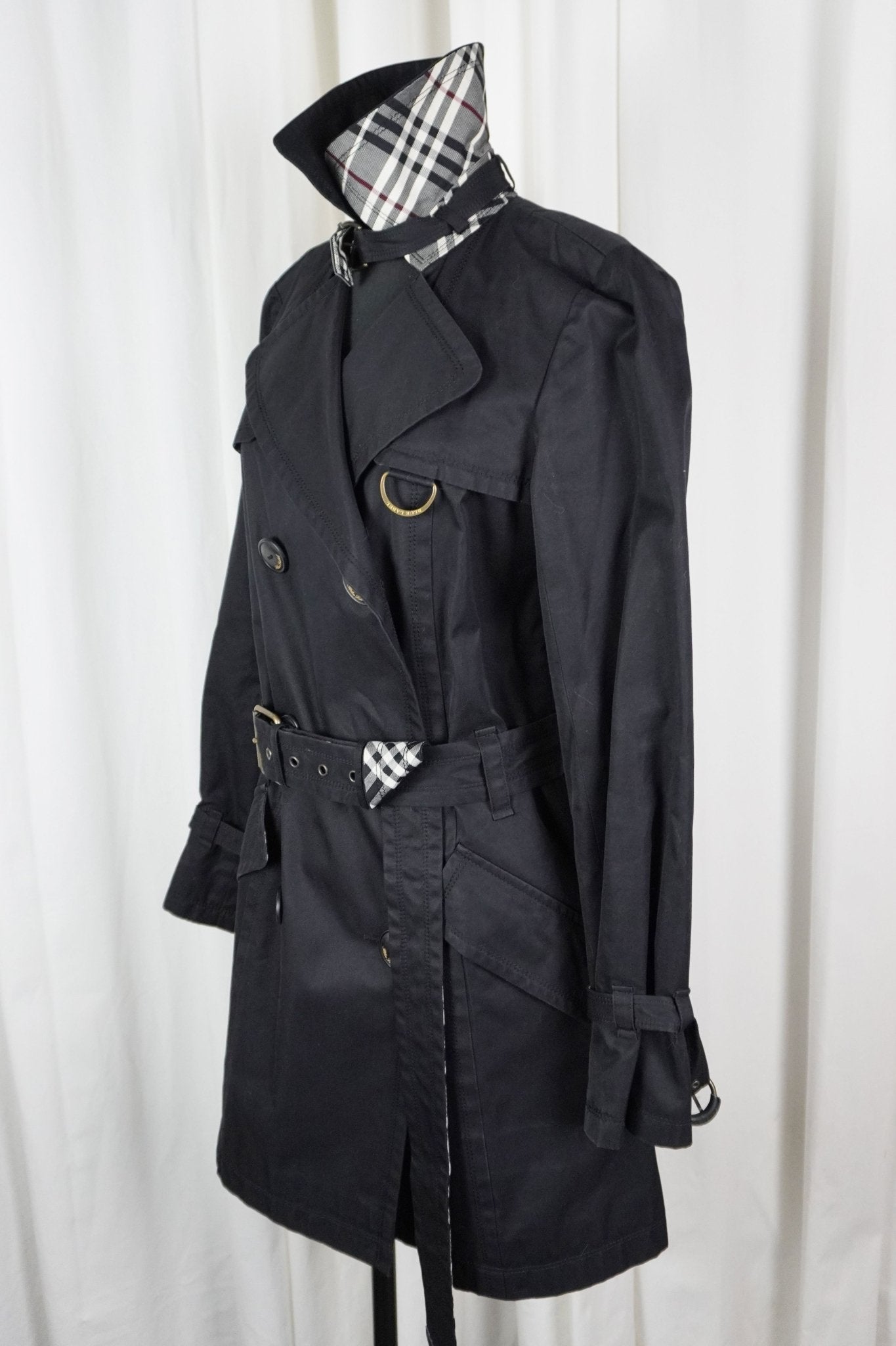 Burberry Black Trench Coat / 38 - Jade Vintage
