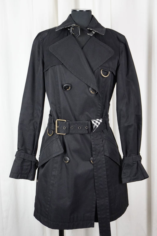 Burberry Black Trench Coat / 38 - Jade Vintage