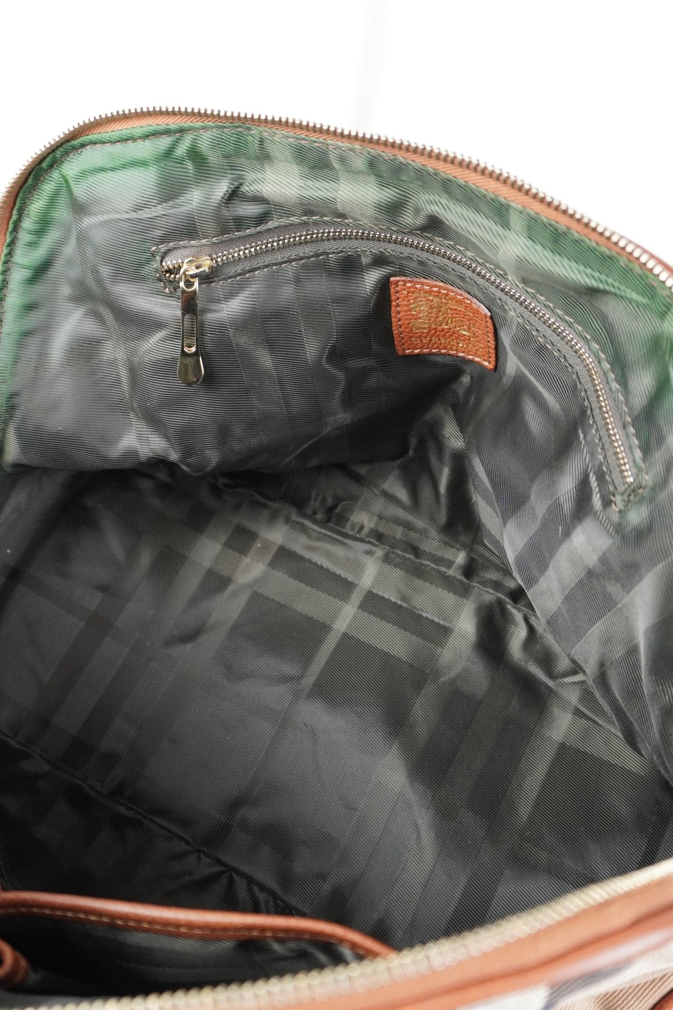 Burberry Satchel Canvas Leather Handbag - Jade Vintage