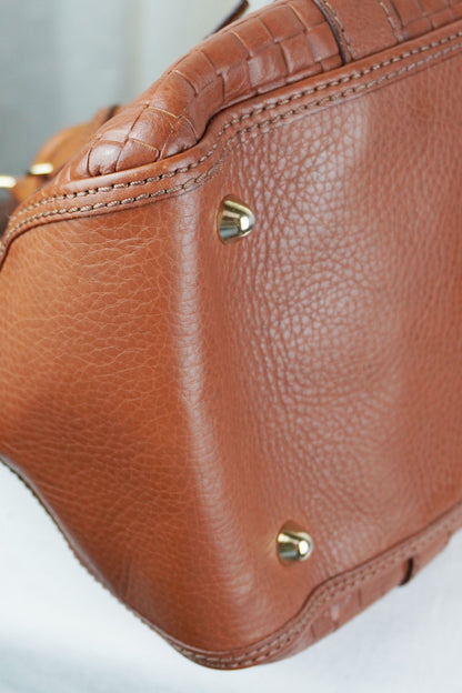 Burberry Satchel Canvas Leather Handbag - Jade Vintage