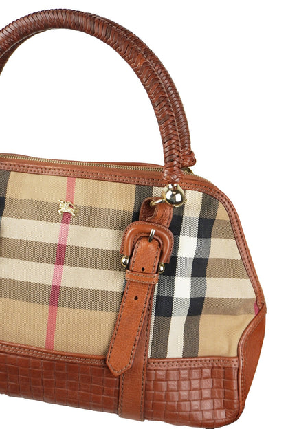 Burberry Satchel Canvas Leather Handbag - Jade Vintage