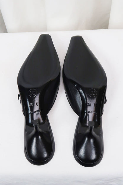 Chanel Pointed Mule Heels / 36 - Jade Vintage