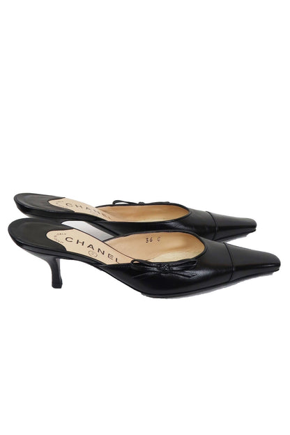 Chanel Pointed Mule Heels / 36 - Jade Vintage