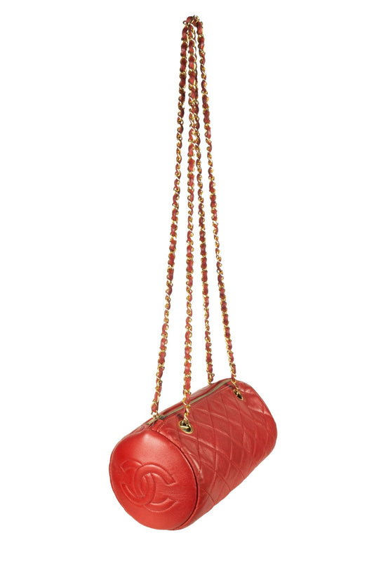 Chanel Red Barrel Chain Shoulder Bag - Jade Vintage