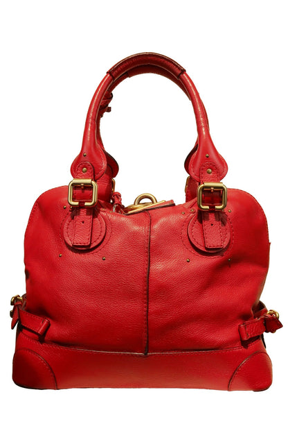 Chloe Red Paddington Dome Tote Shoulder Bag - Jade Vintage