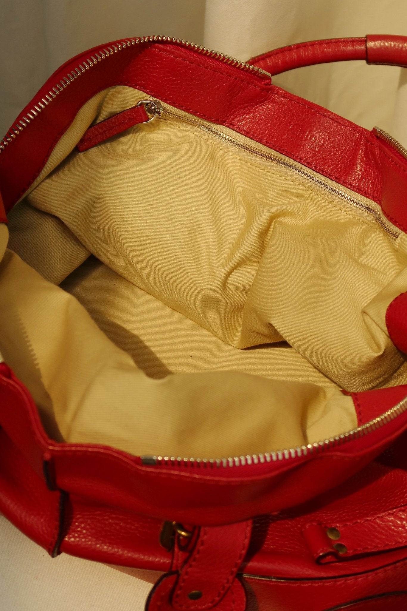 Chloe Red Paddington Dome Tote Shoulder Bag - Jade Vintage